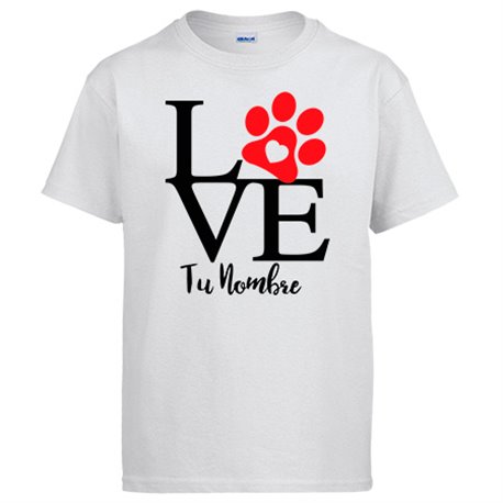 Camiseta Love amor perro animales personalizable con nombre