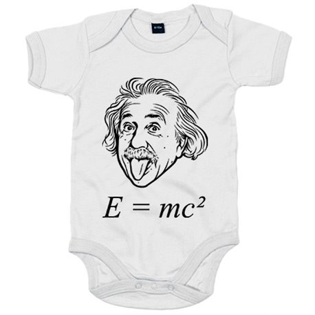 Body bebé ilustración divertida fórmula Albert Einstein E igual a MC al cuadrado