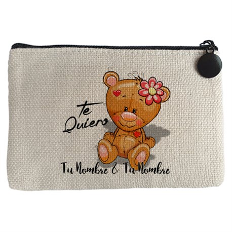 Monedero osito te quiero personalizable con nombre