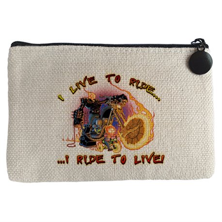 Monedero para moteros I Live To Ride I Ride To Live