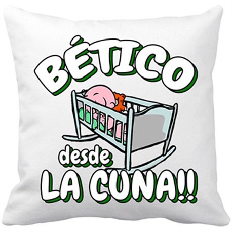 Cojín con relleno bético desde la cuna para aficionado al fútbol