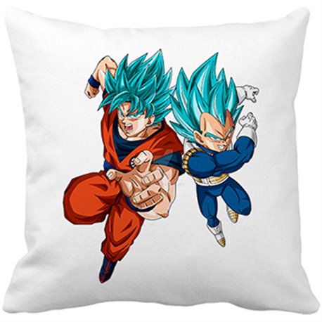Cojín con relleno ilustración Goku y Vegeta en nivel Super Saiyan Dios pelo  azul - Diver Bebé