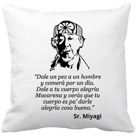 Cojín con relleno frase cachonda Sr Miyagi