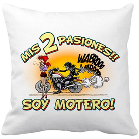 Cojín con relleno mis dos pasiones mi moto y mi chica soy motero