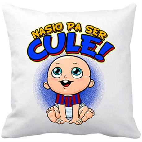 Cojín con relleno nacido para ser Culé para aficionado al fútbol de Barcelona