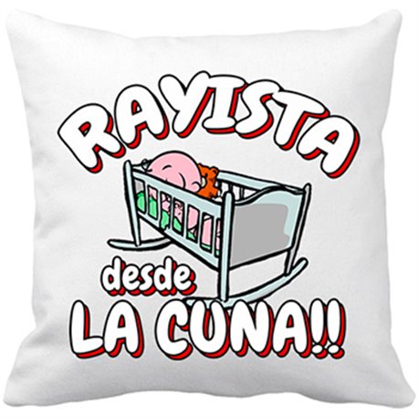 Cojín con relleno Rayista desde la cuna Rayo Vallecano fútbol