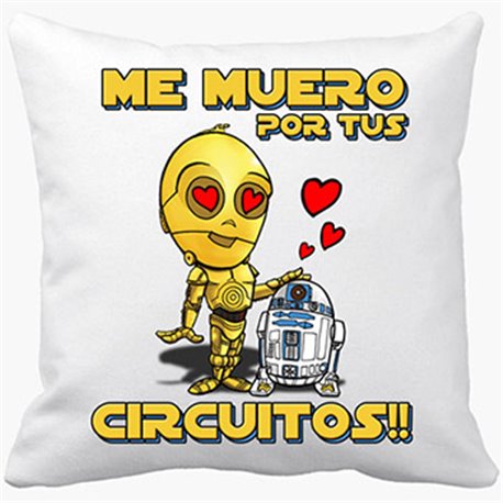 Cojín con relleno Star Wars C3P0 y RD2D2 regalo friki de amor