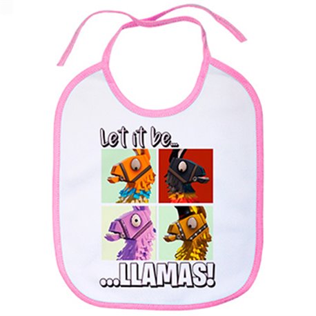 Babero Let It Be Llamas