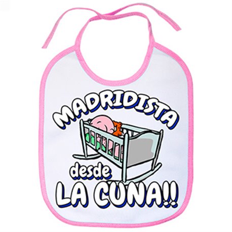 Babero Madridista desde la cuna para aficionado al fútbol Merengue Madrid