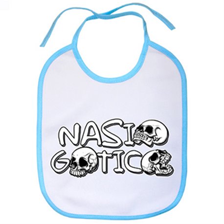 Babero Nasio Gótico blanco azul