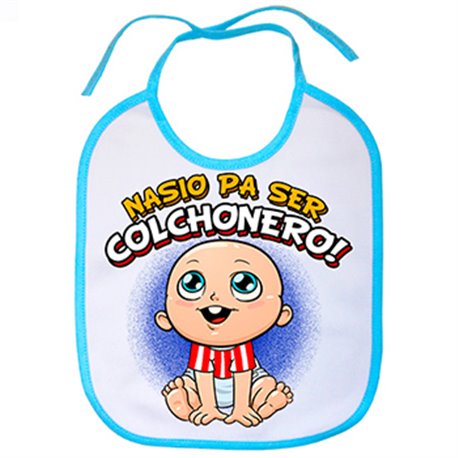 Babero nacido para ser colchonero para aficionado al fútbol