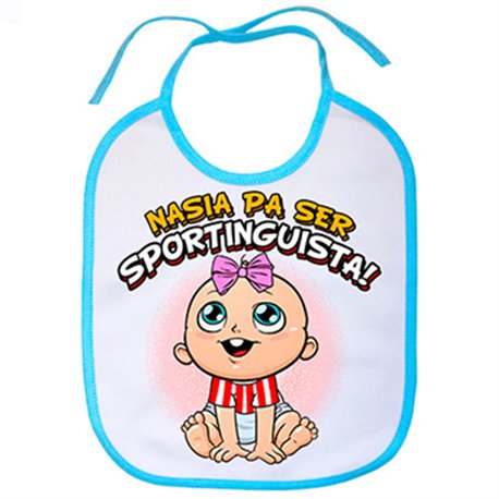Babero nacida para ser Sportinguista para aficionada al fútbol de Gijón