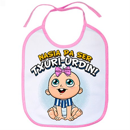 Babero nacida para ser Txuri Urdin para aficionada al fútbol