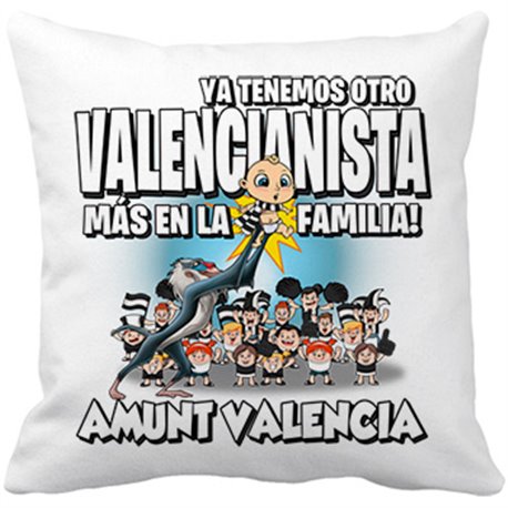 Cojín con relleno ya tenemos otro Valencianista más en la familia para aficionado al fútbol de Valencia