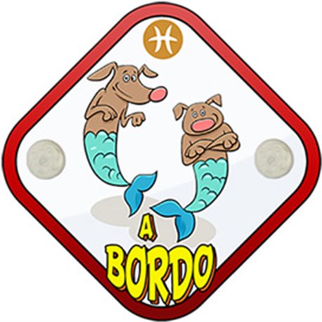 Placa bebé a bordo perro signo Piscis