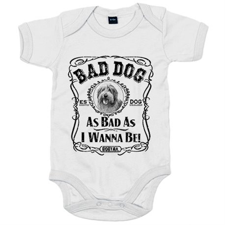 Body bebé frase perro raza Bobtail Bad dog as bad as I wanna be