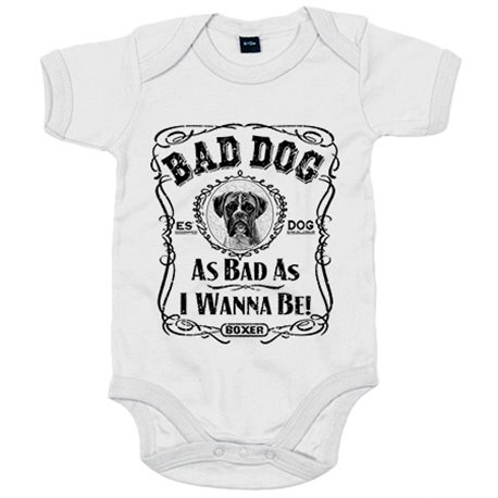 Body bebé frase perro raza Boxer Bad dog as bad as I wanna be