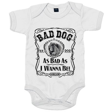 Body bebé frase perro raza Chow Chow Bad dog as bad as I wanna be