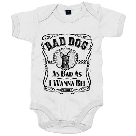 Body bebé frase perro raza Pinsher Bad dog as bad as I wanna be