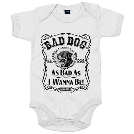Body bebé frase perro raza Rottweiler Bad dog as bad as I wanna be