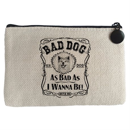 Monedero frase perro raza Akita Inu Bad dog as bad as I wanna be