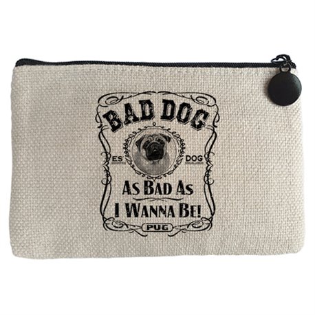 Monedero frase perro raza Pug Bad dog as bad as I wanna be