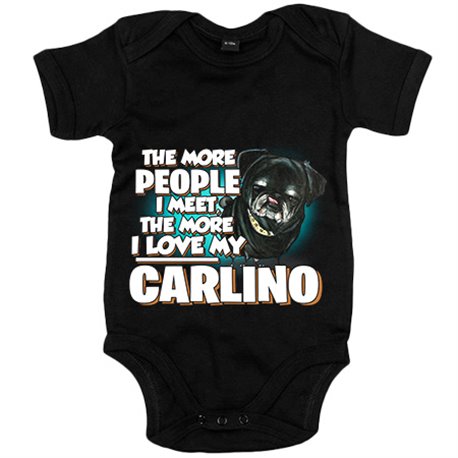 Body bebé I love my Carlino Black raza perro