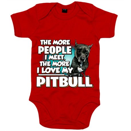 Body bebé I love my Pitbull negro raza perro