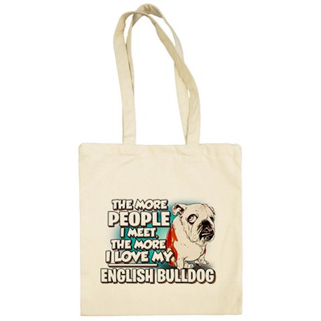 Bolsa de tela I love my English Bulldog enamorado de mi mascota raza perro