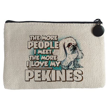 Monedero I love my Pekines Blanco raza perro