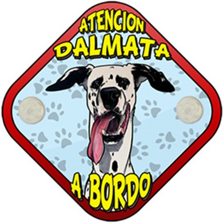 Placa perro a bordo atención Dalmata divertido