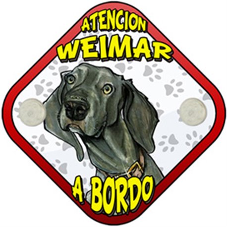 Placa perro a bordo atención Weimar