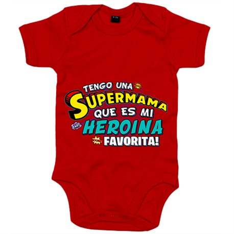 Body bebé tengo una Supermamá que és mi heroína favorita regalo para madre