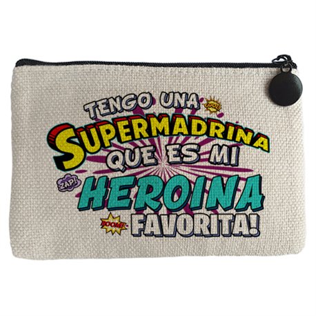 Monedero tengo una Supermadrina que és mi heroína favorita regalo para madrina