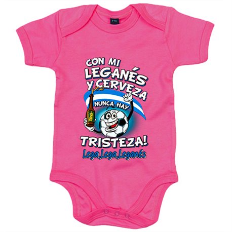 Body bebé frase con mi Leganés y cerveza nunca hay tristeza Lega fútbol
