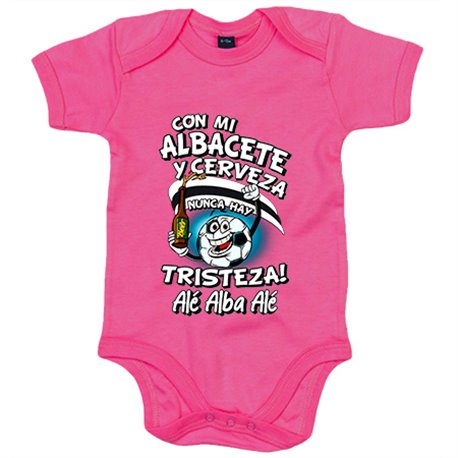 Body bebé frase con mi Albacete y cerveza nunca hay tristeza fútbol