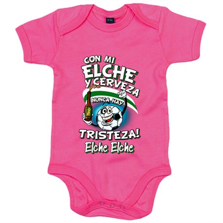 Body bebé frase con mi Elche y cerveza nunca hay tristeza fútbol