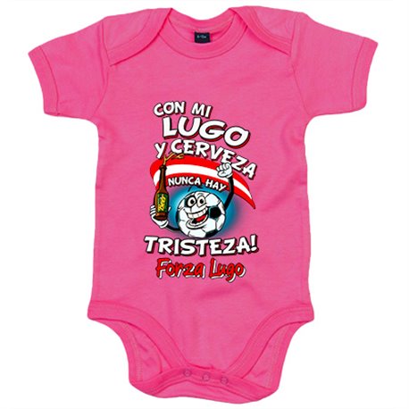 Body bebé frase con mi Lugo y cerveza nunca hay tristeza fútbol