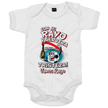 Body bebé frase con mi Rayo y cerveza nunca hay tristeza Vallecas fútbol