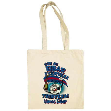 Bolsa de tela frase con mi Eibar y cerveza nunca hay tristeza para aficionado al fútbol