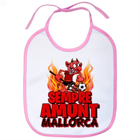 Babero parodia de Dimonió la mascota de fútbol de Mallorca