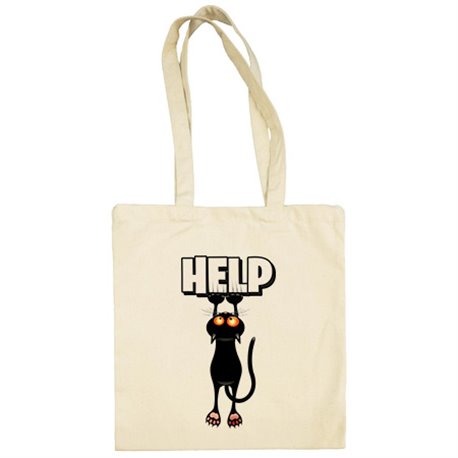 Bolsa de tela gato divertido cayéndose