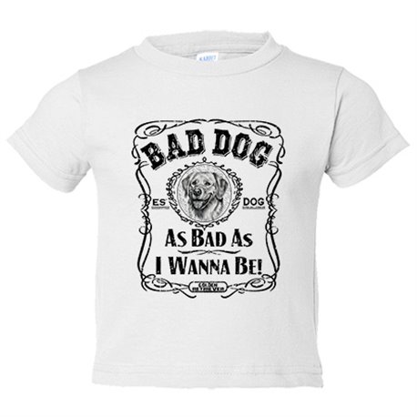 Camiseta bebé frase perro raza Golden Retriever corredor Bad dog as bad as I wanna be