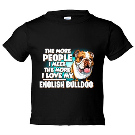 Camiseta bebé I love my English Bulldog mascota raza perro