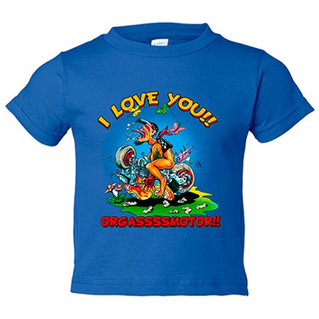 Camiseta bebé I Love You Orgasmotor para moteros