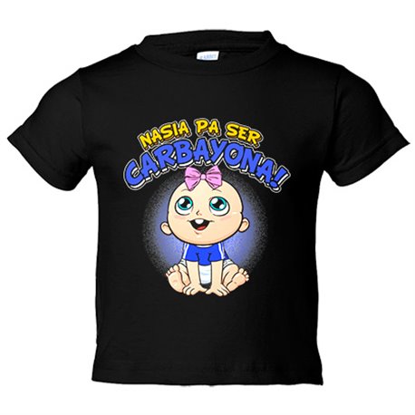 Camiseta bebé nacida para ser Carbayona para aficionada al fútbol de Oviedo