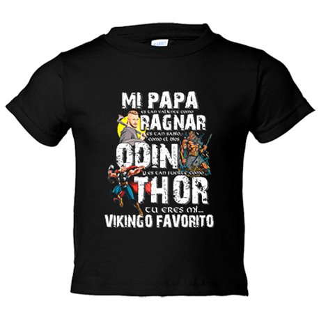 Camiseta niño papá tu eres mi vikingo favorito