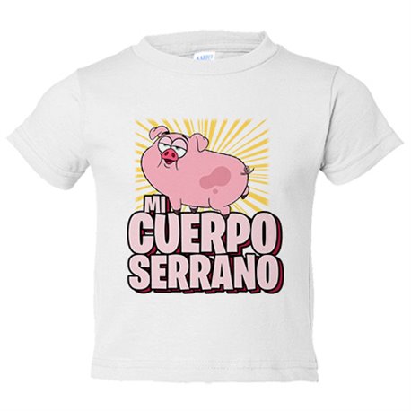 Camiseta bebé cerdito divertido mi cuerpo serrano