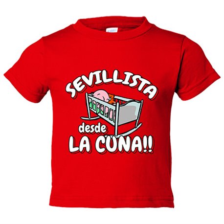 Camiseta bebé Sevillista desde la cuna para aficionado al fútbol