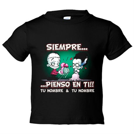 Camiseta bebé siempre pienso en ti personalizable con nombre
